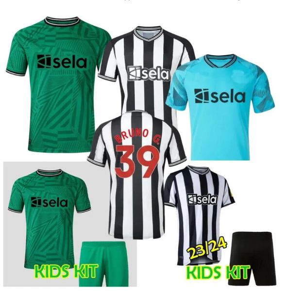 

bruno g. 23 24 soccer jerseys wilson isak nufc home joelinton trippier 2023 2024 football shirt maximin men kids sets almiron wilson, Black;yellow