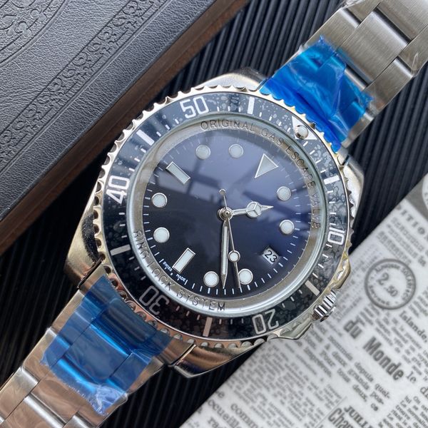 

mens watch ceramic bezel 44mm 904l stainless steel strap automatic mechanical watch 2813 movement wristwatch sapphire deep see, Slivery;brown