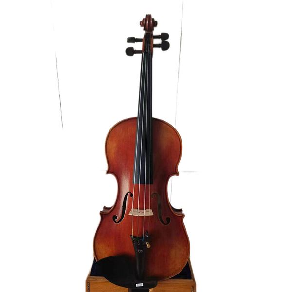

4/4 size violin solid flamed maple back spruce hand carved nice sound k3163