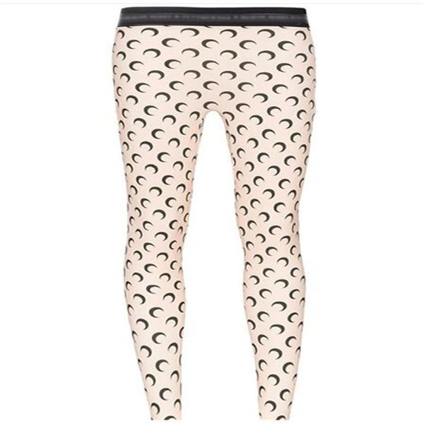 

women leggings yoga pants moon printing lady slim track pant trouse outwears high waist sport capris, Black