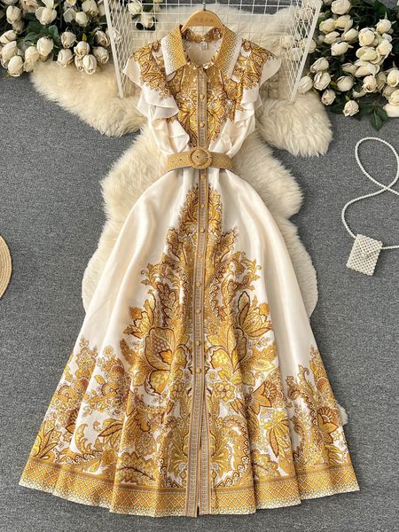 

basic casual dresses print dress woman sleeveless streetwear ruffles slim fit vintage belt a llne midi tank spring summer 230706, Black;gray