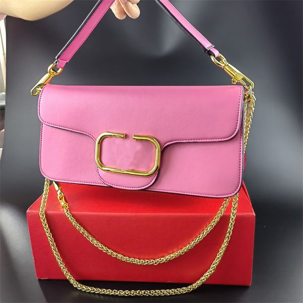 

high grade fashion designer handbags for women bag loco plated gold metal accessories sacoche mini size leather soid color shoulder bag whit