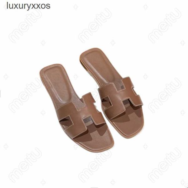 

designer slipper h lady sandals oran hh 2023 summer women wearing genuine leather external versatile one word beach women's shoes