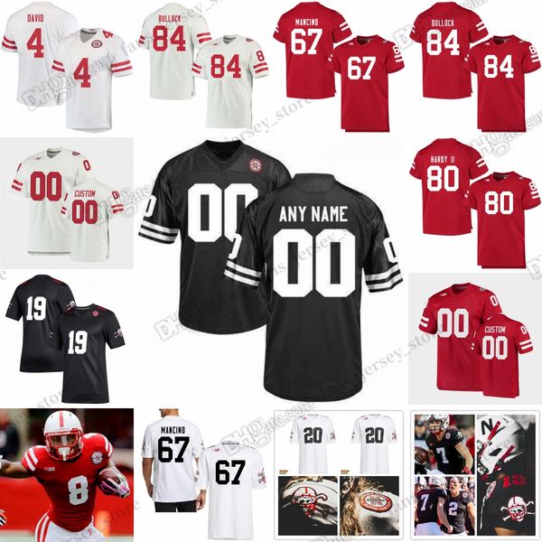 

ncaa s-6xl nebraska cornhuskers college football jerseys luben psencik schuster wright yant young belt bonner brown bullock crawford grimes, Black