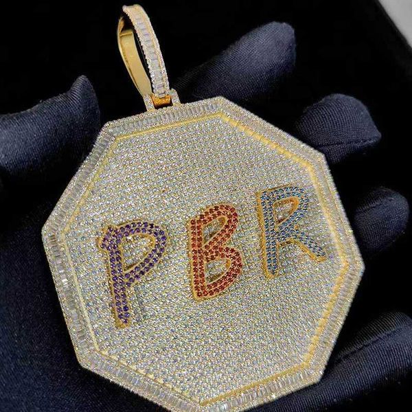 

diamond custom alphabet necklace pendant 925 silver pendant moosanstone pendant necklace hip hop jewelry