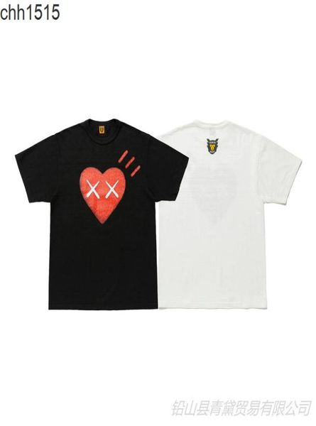 

squint love round neck short sleeve cartoon love printing loose fine sulfur cotton t-shirt tide3500081, White;black