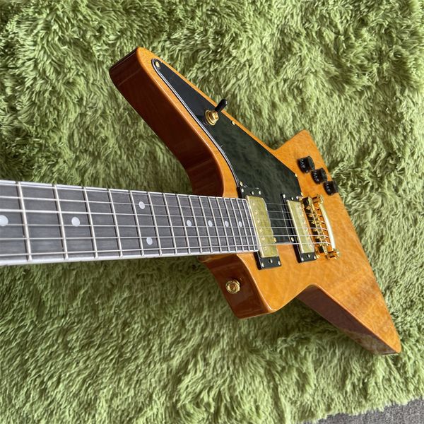 

high-end all-new brown yellow explorer goose electric guitar classic ing