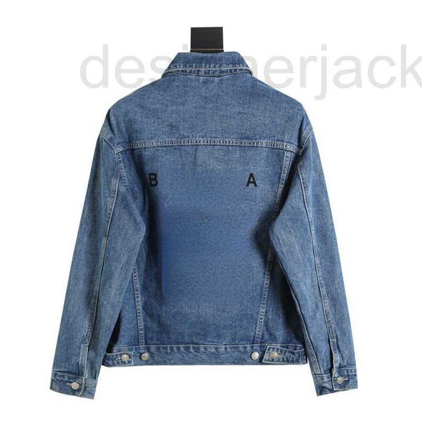 

men's jackets designer mens denim jacket metal buttons full back printed blue denim coat couple oversized cardigan coat g9r3, Black;brown