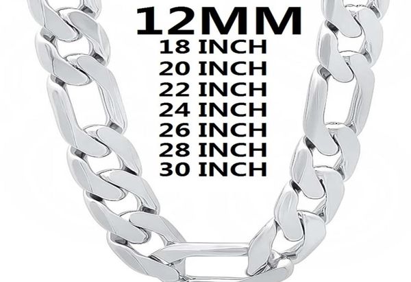 

solid 925 sterling silver necklace for men classic 12mm cuban chain 1830 inches charm fashion jewelry wedding 2202229410629