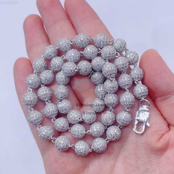 

hip hop bling men fashion custom made moissanite diamond iced out rosary chain, Silver