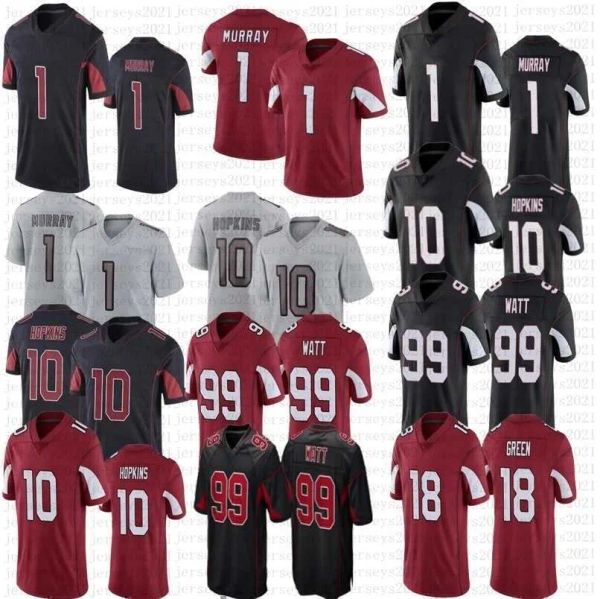 

men women youth 1 kyler murray football jerseys 10 deandre hopkins 99 j.j. watt 18 aj green stitched jersey, Black;red
