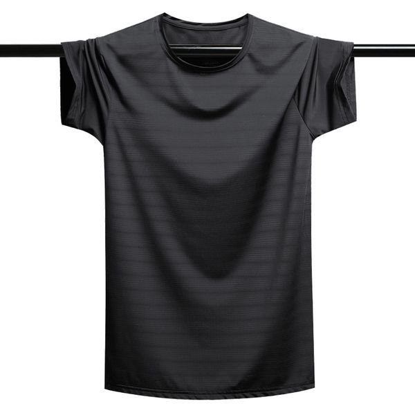 

men's t-shirts oversized 8xl 9xl ice silk meshtshirt for men summer breathable short sleeve men's quick dry t-shirt trainer runni, White;black