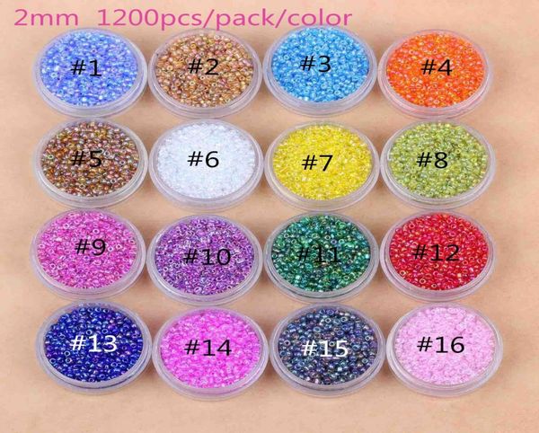 

1200pcs 12 2mm ab czech glass seed beads jewelry making diy 15color 9884599, Crystal
