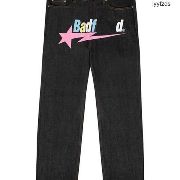 

2023 designer mens jeans university y2k badfriend hip hop letter printed black pants men women fashion casual rock wide foot baggy trouser s