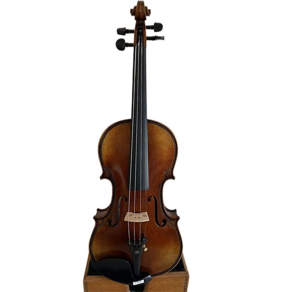 

master 4/4 violin solid flamed maple back spruce hand carved k2962