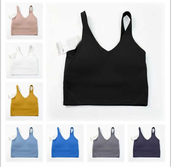 

yoga outfit lulus u type back align tank gym clothes women casual running nude tight sports bra fitness beautiful underwear vest shirt shor, Black;white