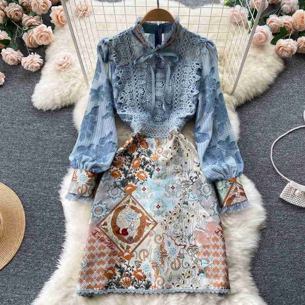 

spring autumn new women fashion embroidery mesh sling long dress female patchwork chic mid-calf 2023 0dja, Black;gray