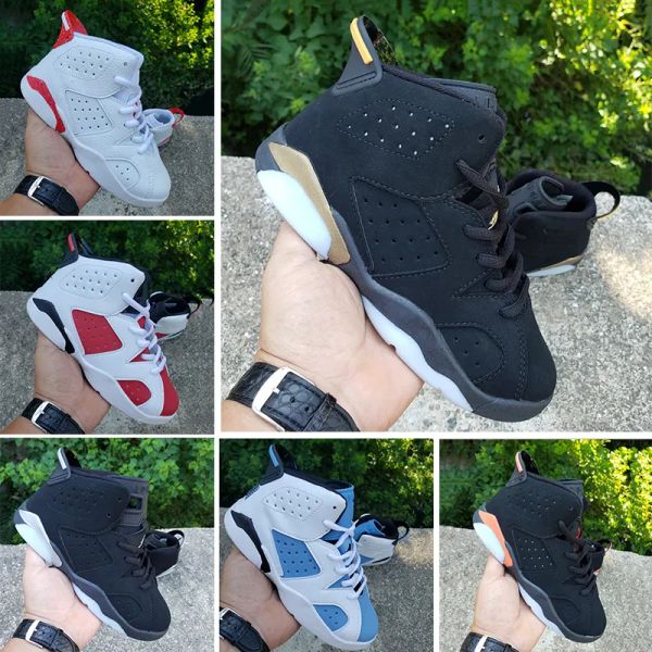 

6s 6 kid shoes children preschool ps athletic dmp unc red oreo outdoor baby designer sneaker trainers toddler girl tod pour enfant sapatos i, Black