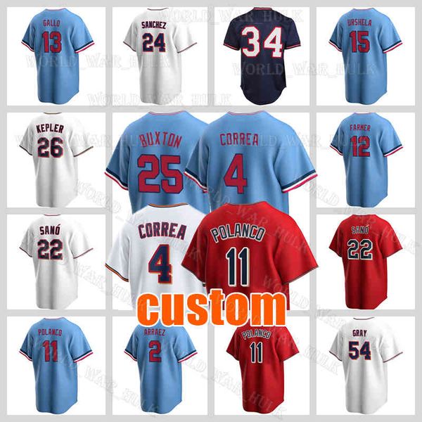 

4 carlos correa jersey 25 byron buxton baseball 2 michael a. taylor minnesotas jorge polanco kirby puckett sonny gray twins jose miranda roy, Blue;black