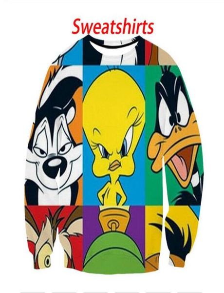 

fashion menswomans cartoon looney tunes funny 3d printing sweatshirt outfits hoodies plus size aa035731115, Black