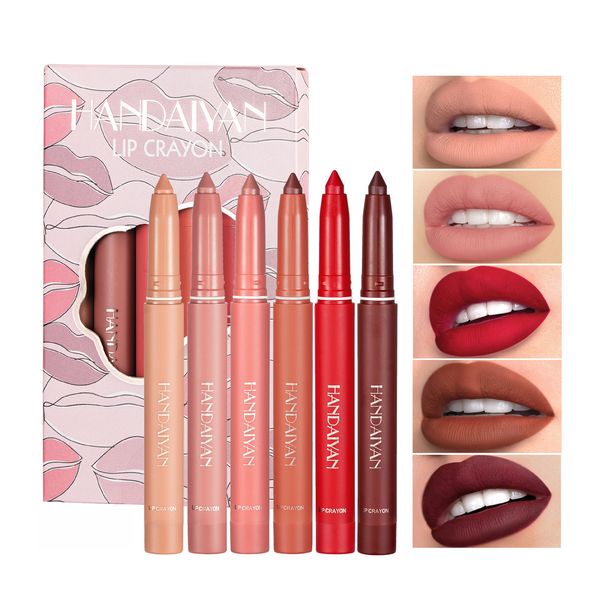 

lipstick 6pcsbox matte lipstick set makeup silky velvet lip stick pencil waterproof nude pink red tint lip blam pen make up cosmetics 230706