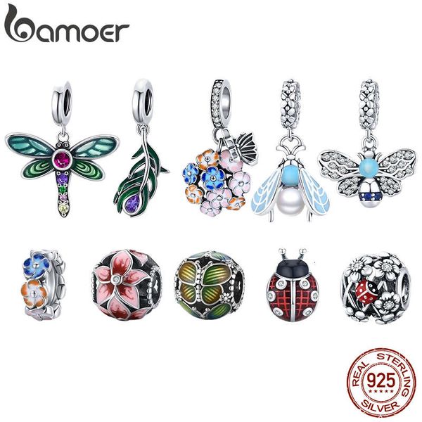 

bamoer authentic sterling sier shiny dragoy charm for original sier diy bracelet or bangle jewelry make beads scc1706