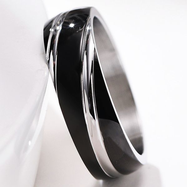 

stainless steel rings for men tilted groove design ring jewelry party gift fashionable and versatile show your personality yw303r-057, Silver