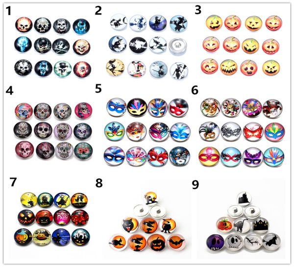 

fashion 60pcslot halloween style clasps glass snaps button skull jewelry 18mm ginger noosa chunk fit bracelet necklace ring acces2826860