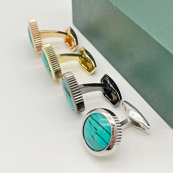 

lan rox cuff links classic french cufflinks for men with green box gift, Silver