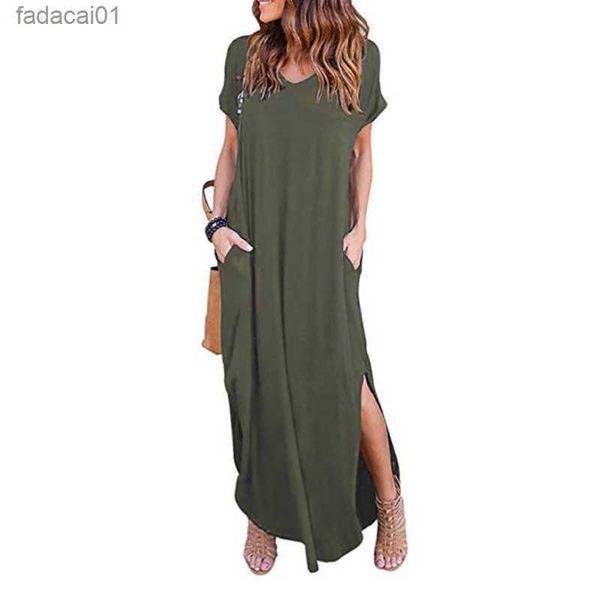 

women dress oversized 5xl summer solid casual short sleeve maxi dress for women long dress vestidos lady dresses oversized l230621, Black;gray