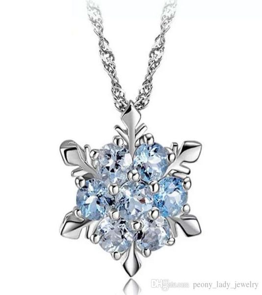 

frozen crystal snowflake pendant statement necklaces 925 sterling silver items wedding jewelry vintage charms2946144