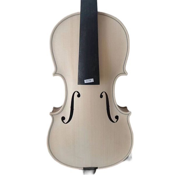 

4/4 violin unvarnished bird eye maple wood back old spruce hand carved 3178