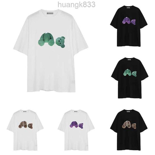 

mens designer shirt palm womens t-shirt new bear coconut print crewneck casual short sleeve 12, White;black