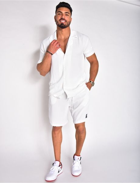 

mens tracksuits summer cotton linen shirt set casual loose 2piece suit home clothes pajamas comfy breathable beach short sleeve sets 230706, Gray
