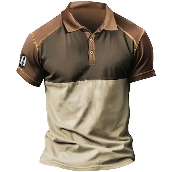 

men's polos retro men's polo 3d simple printed polo shirt summer lapel t-shirt short-sleeved casual retro polo premium men's, White;black
