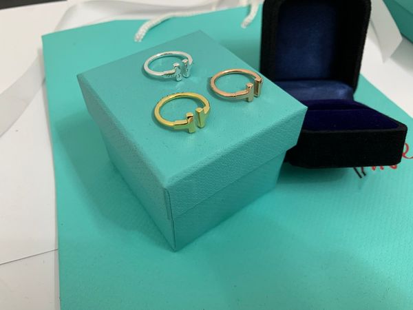 

luxury open ring 18k gold plated wire ring for women mens wedding rings simple fashion ring fashion valentine day gift, Silver