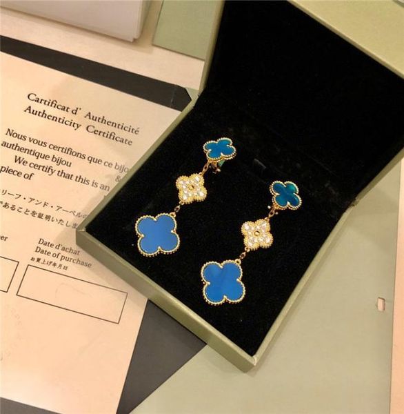 

gold blue agate designer earrings designer jewelry luxury designer jewelry women earrings luxury des boucles d039oreilles stud 3496222, Golden