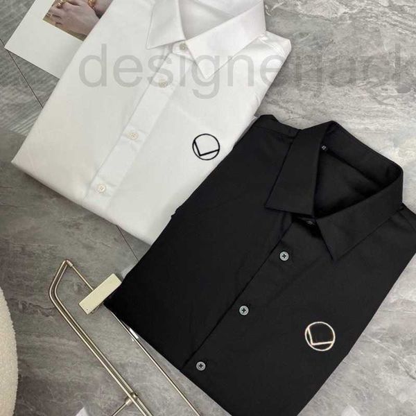 

men's casual shirts designer fashion mens shirt designer blouse trendy slim long sleeved shirts men women business casual simple embroi, White;black