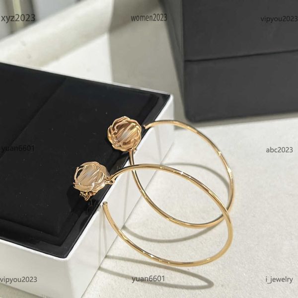 

women designer earrings diamond inlaid flower relief jewelry fashion gold ring design ear pendants #including brand box, Golden;silver