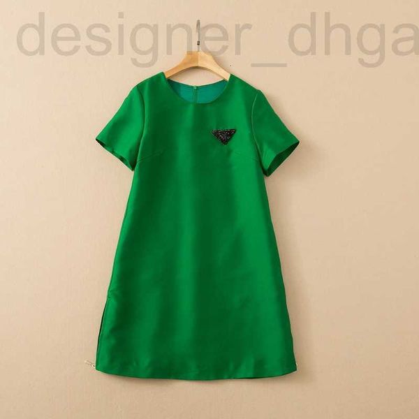 

basic & casual dresses designer european and american women's wear spring 2022 new with short sleeves the round collar nail bead fashio, Black;gray