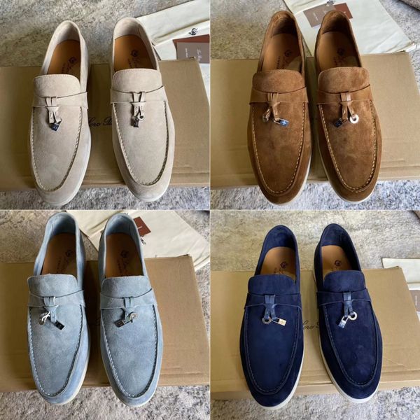 

lp loafers suede loafers shoes mens designer casual shoes beige women luxury loro piana designer casual shoes, Black