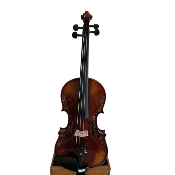

master 4/4 violin solid flamed maple back spruce hand carved k2961