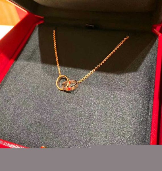 

designer classic necklace screw ring love necklaces wedding woman diamond jewelry circle fashion pendant plated gold chain cjeweler luxury q, Silver