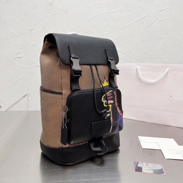 

designer bag designer backpack men and women backpack classic clamshell pull rope large capacity fabric patchwork calfskin travel bag backpa