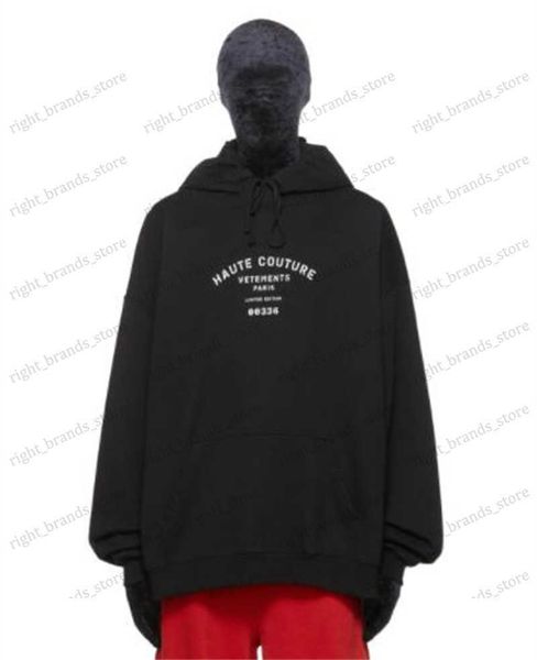 

men's hoodies sweatshirts 2023 vetements simple hoodie printed oversize men's and women's sweatshirt t230707, Black