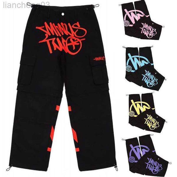 

men's pants minus two cargo y2k casual 2023 baggy streetwear sport gym jeans men clothing pantnes sweatpants minustwo pant w0411, Black
