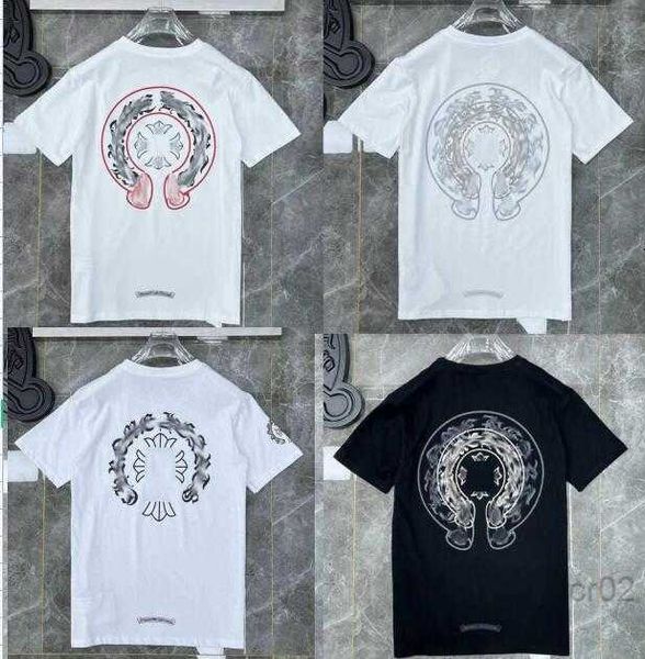 

2023mens classic t shirt heart fashion ch brand letter sanskrit cross pattern sweater t-shirts designers chromes pullover cotton tshirts 7f, White;black