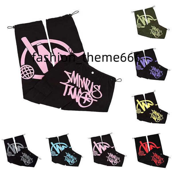 

men's pants minus two cargo harajuku casual loose punk rock straight wide leg trouser streetwear y2k pant retro street trend overalls e, Black