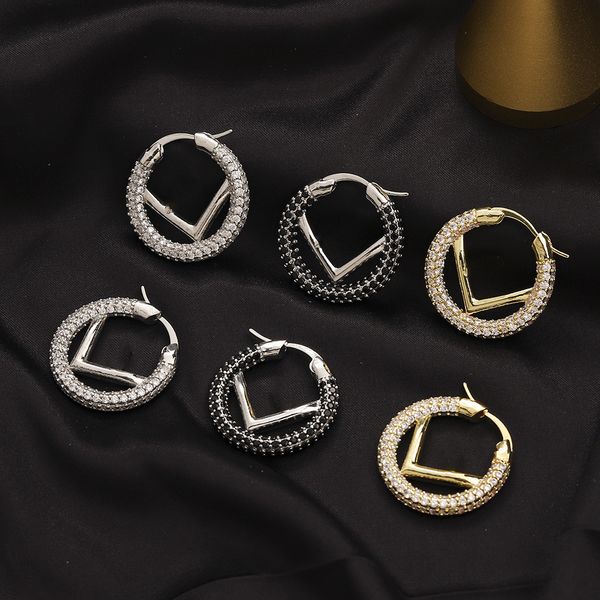 

simple letter f earrings designer earrings designed for women fashion classic trend earrings, Golden;silver