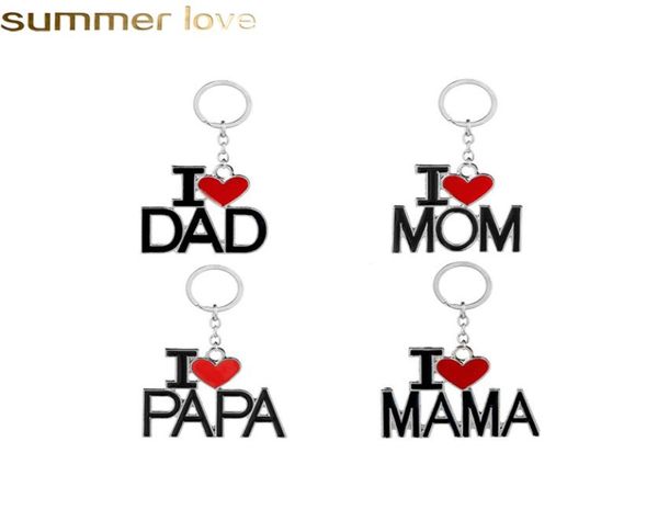 

fashion family dad mom keychain accessories letter red heart love key chains rings fashion jewelry for mother father valentine031475033, Slivery;golden